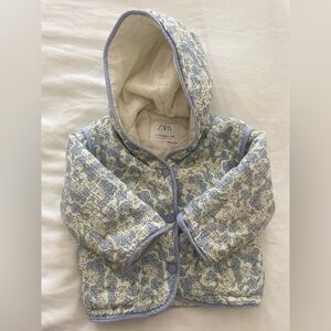 Zara babygirl floral quilted jacket